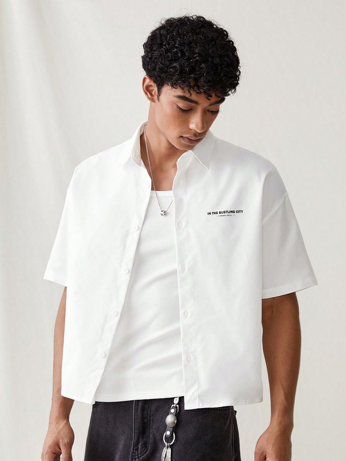 Premium White Boxy Cotton Shirt for Men by XHAUST