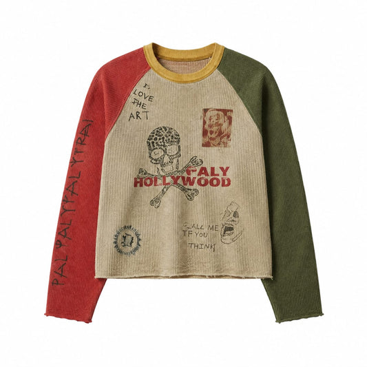 Retro Colourblock Waffle Tee