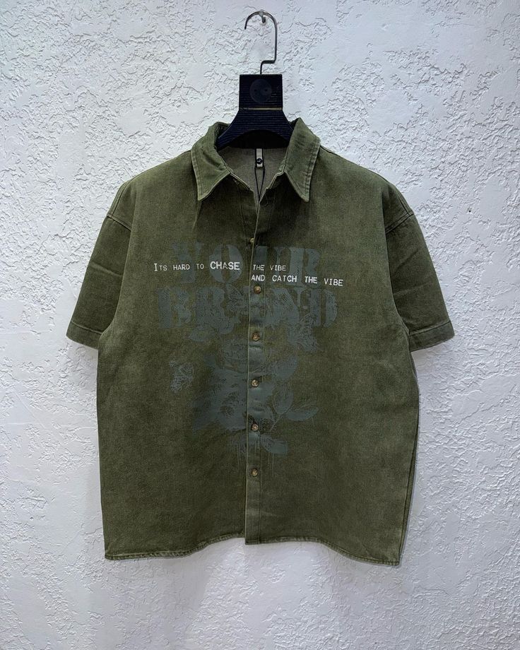 Olive Vintage Oversized Cuban Collar Shirt